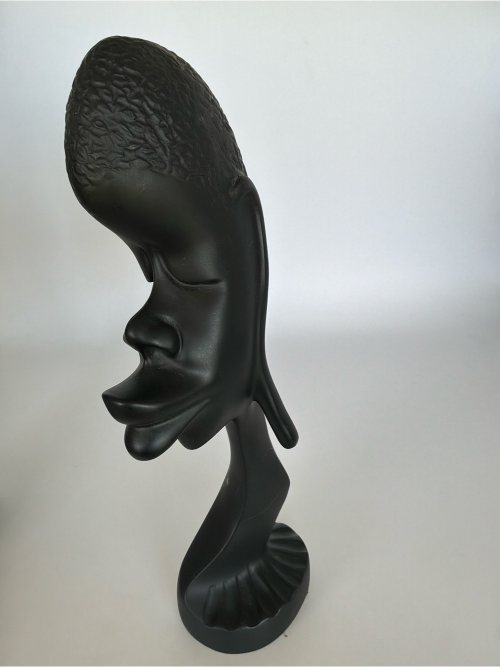 Vintage Mid-Century Modern African Bust Sculptures Set of 2 Black Figurines - Picture 6 of 11